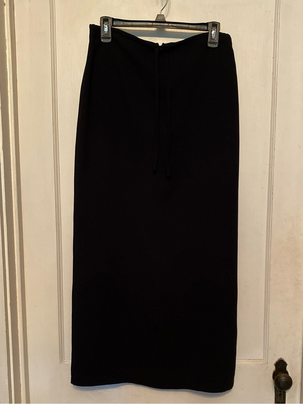 V! New York & Company Black Maxi Skirt with Drawstring Waist size 10